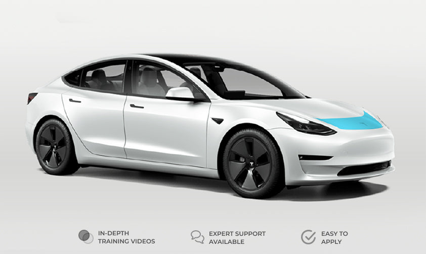 Tesla Model 3 Partial Hood Individual Defense+™ Paint Protection Pattern