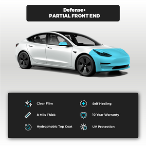 Tesla Model 3 Partial Front End Defense+™ Paint Protection Film