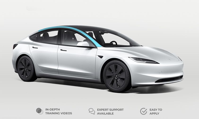 Tesla Model 3 2024+ Highland A-Pillar Set Individual Defense+™ Paint Protection Film