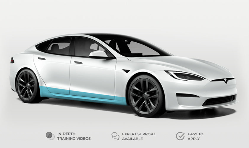 Tesla Model S Rocker Panel Individual Defense+™ Paint Protection Film Kit