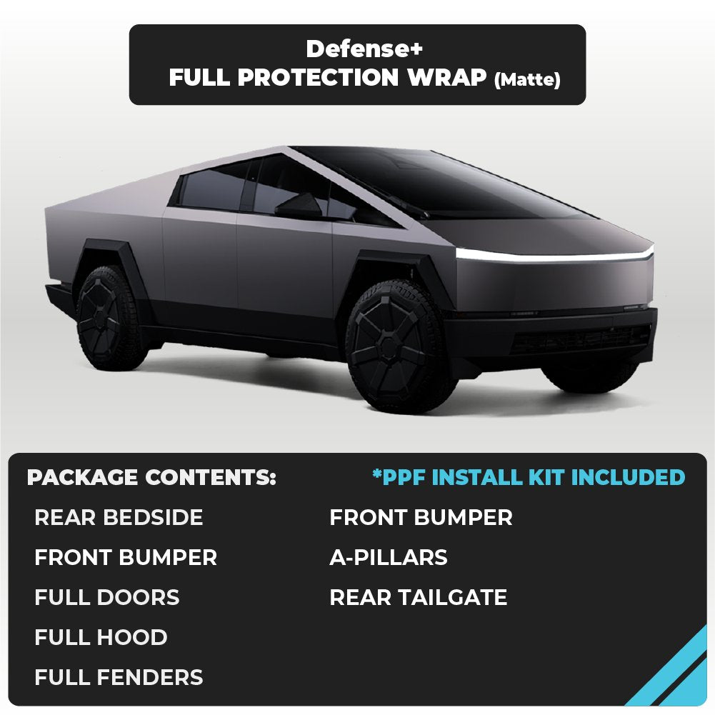 Tesla Cyber Truck Matte Finish Full Defense+™ Paint Protection Film Wrap - Drive Protected