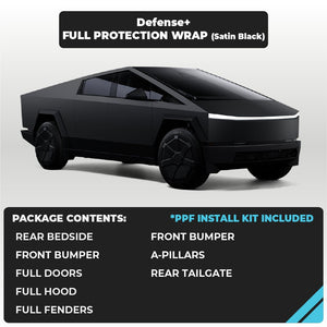 Tesla Cyber Truck Satin Black Full Defense+™ Paint Protection Film Wrap - Drive Protected