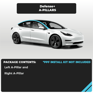 Tesla Model 3 A-Pillar Set Defense+™ Paint Protection Film - Drive Protected