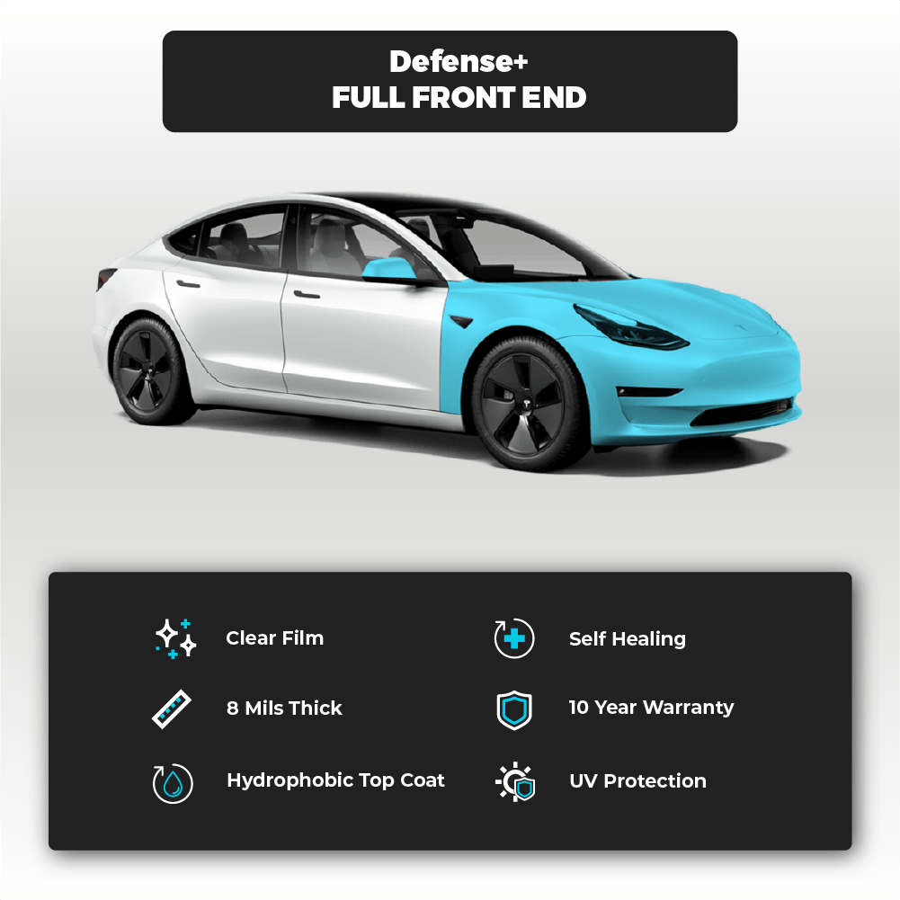 Tesla Model 3 Full Front End Defense+™ Paint Protection Film - Drive Protected