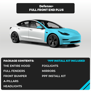 Tesla Model 3 Full Front End Plus Defense+™ Paint Protection Film - Drive Protected