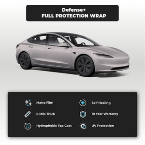 Tesla Model 3 Highland Matte Finish Full Defense+™️ Paint Protection Wrap - Drive Protected