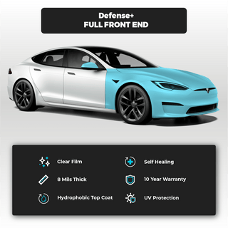 Tesla Model S Full Front End Defense+™ Paint Protection Film - Drive Protected