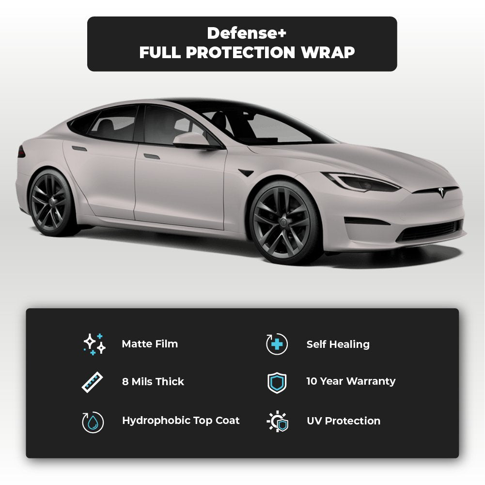 Tesla Model S Matte Finish Tesla Full Defense+™ Paint Protection Wrap - Drive Protected