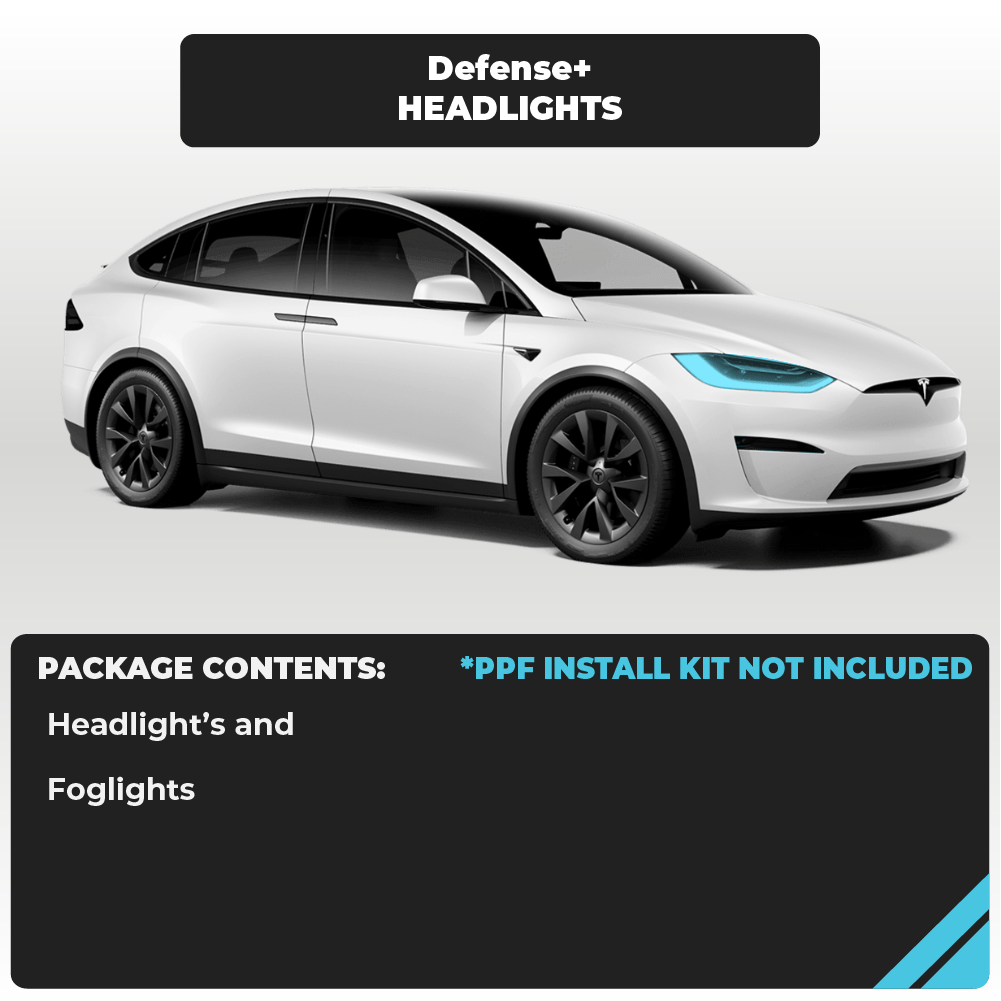 Tesla Model X Headlights and Fog Lights Defense+™️ Paint Protection Film - Drive Protected