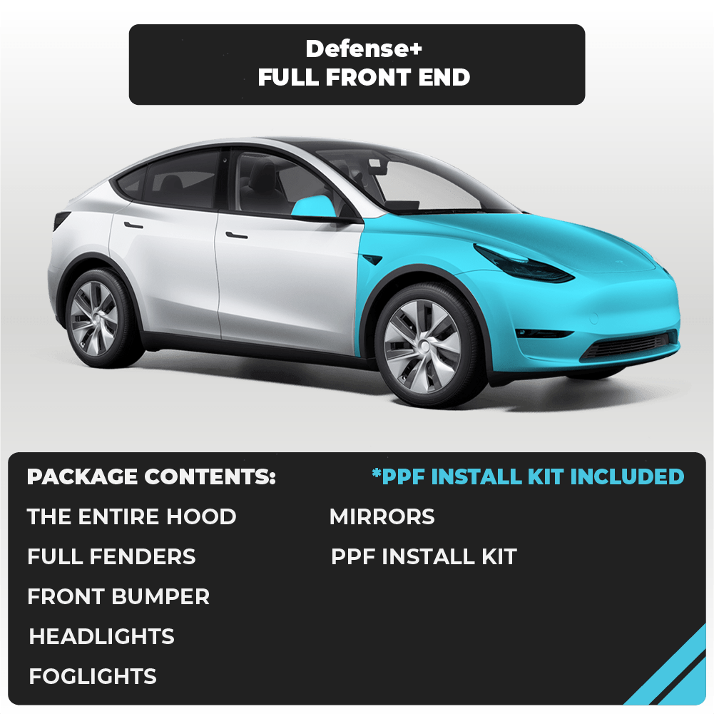 Tesla Model Y Full Front End Defense+™ Paint Protection Film - Drive Protected